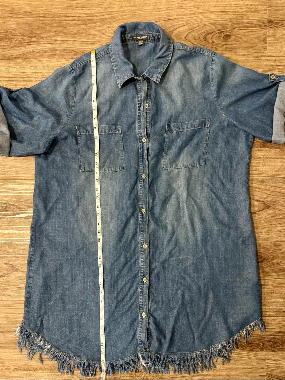 Chelsea & Theodore Denim Button-Front Shirt Dress- Sz 2X
